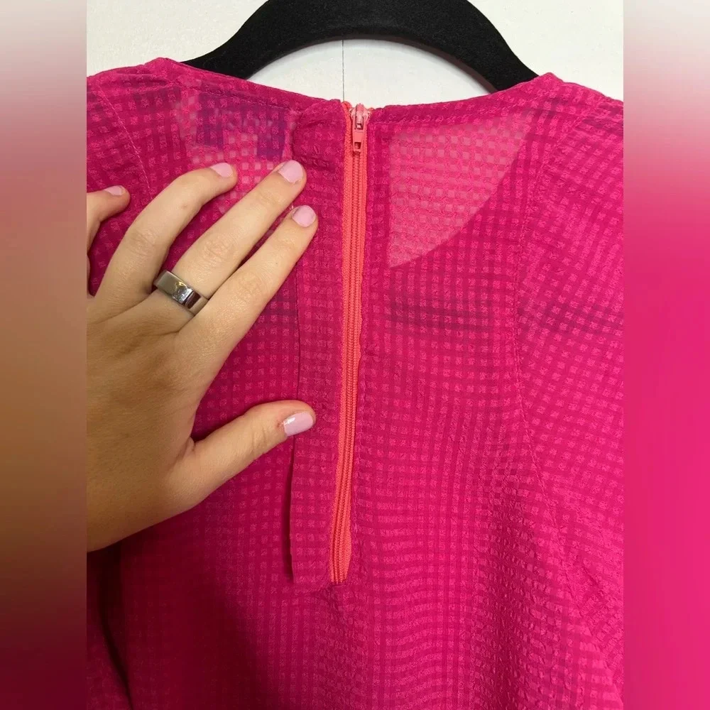 KOCH - Christiano Pink sheer short sleeve blouse top - XS